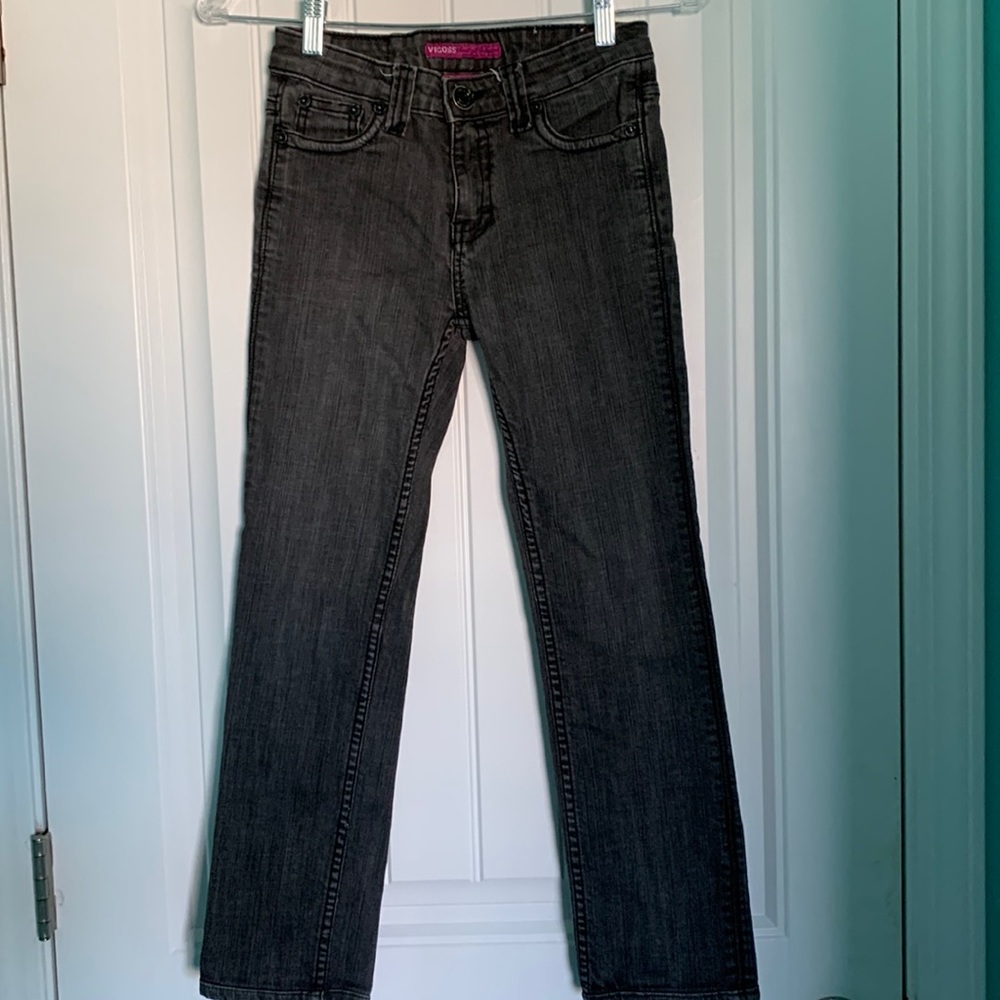 VIGOSS WOMENS SIZE 14R (LIKE AE 0) STRAIGHT LEG DARK GREY JEANS